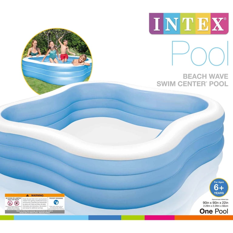 Intex Baby Pool – Piscine Gonflable 85x85x23 Cm – Sol Doux – Pour Enfants 1-3 Ans – Vert – Patch Réparation Inclus
