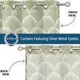 thumbnail image 4 of Vargottam Geometric Pattern Extra Long Sheer Curtains for Double Height Windows & Doors - Set of 2 Panels, 108", Grommet Top, Light Filtering Printed Georgette Drapes, 4 of 9