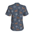 thumbnail image 3 of Uemuo Squirrel And Snowflakes Printed Women's Classic V-Neck T-Shirt - Soft, Breathable, Moisture-Wicking, Perfect for Casual, Office, Travel, and Everyday Wear-X-Large, 3 of 5