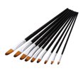 thumbnail image 1 of ACRYLIC 9pcs Cepillos De Pintura De Artista Profesional Juego Negro Manejo De Madera Largo De Madera Cepillo De Pintura Para El Cabello De Nylon Para Aceite Acrílico Acuarel, 1 of 7