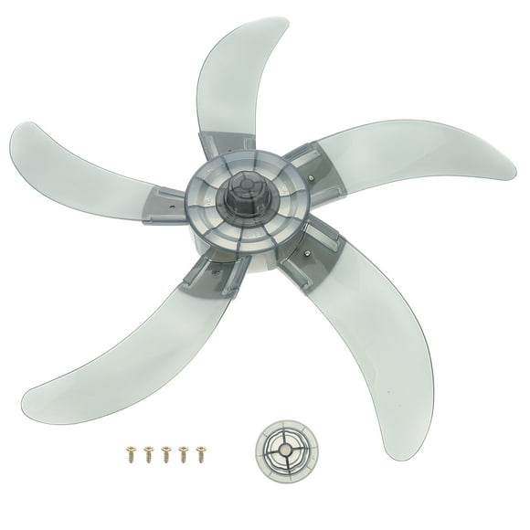 Aspas de ventilador de plástico de 18 pulgadas, 5 aspas, repuesto de aspas de ventilador de pedestal, universales, para mesa, color gris