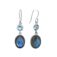 thumbnail image 5 of Yo Treasure Women Blue Topaz Labradorite Earring 925 Silver Gifts for Her, 5 of 7