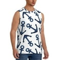 thumbnail image 2 of Uemuo Navy Blue Anchor Pattern Men's Sleeveless T-Shirt,Muscle Athletic Tank Top, Moisture-wicking Quick-dry Breathable Classic Tee Top for Gym Run Outdoor Sports-X-Large, 2 of 8