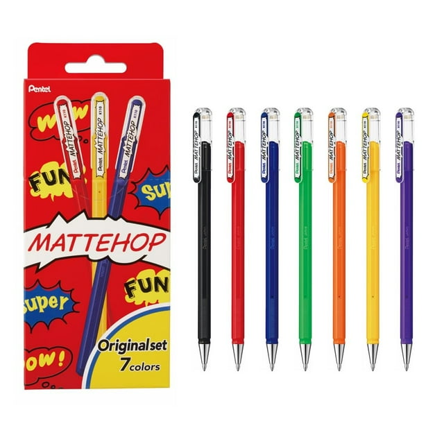 Bolígrafo Pentel Mattehop 1.0 mm Gel Roller 7 colores