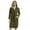 A Army Green, variant on Men's Hooded Robe Waffle Knit Long Sleeve Lightweight Quick Dry Bathrobe for Women Soft Comfy Loungewear Belted Sleepwear with Pockets