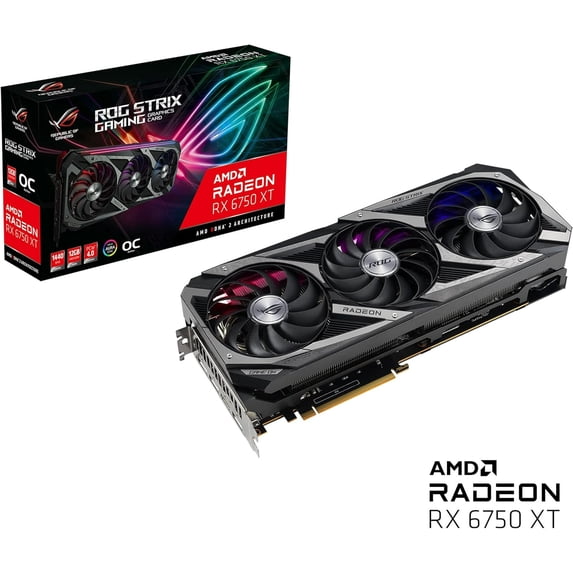 Restored ASUS ROG Strix Radeon RX 6750 XT OC Edition 12GB GDDR6 - Graphics Card (Refurbished)