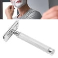 thumbnail image 1 of Rasage, Tondeuse à Barbe Manuelle Portable à Double Tranchant pour Salon de Coiffure, Kit de Rasage Facial pour Hommes Argent Sans Lame, 1 of 8