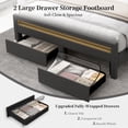 thumbnail image 6 of SIBEDS Bed Frame with Bookcase Storage Headboard and 2 Drawers Linen Gray Upholstered Tufted Wingback Beds, Full, 6 of 8