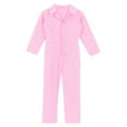 thumbnail image 3 of Runhomal Kids Boys Girls Mechanic Coveralls Long Sleeve Zipper Front Jumpsuit Boiler Suit Halloween Pink 6, 3 of 5