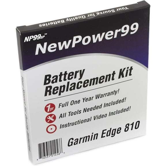 NewPower99 Battery Replacement Kit for Garmin Edge 810 with Tools, Video Instructions, Long Life Battery