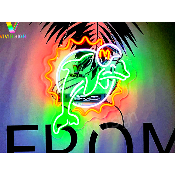 Queen Sense 17" For Miamis Sports Team Dolphins Neon Sign Acrylic Man Cave Handmade Neon Light 117MDLA2