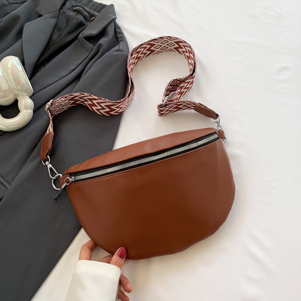 PU Leather Belt Bag Adjustable Shoulder Straps Zip Shoulder Bag Bolso Fanny Pack