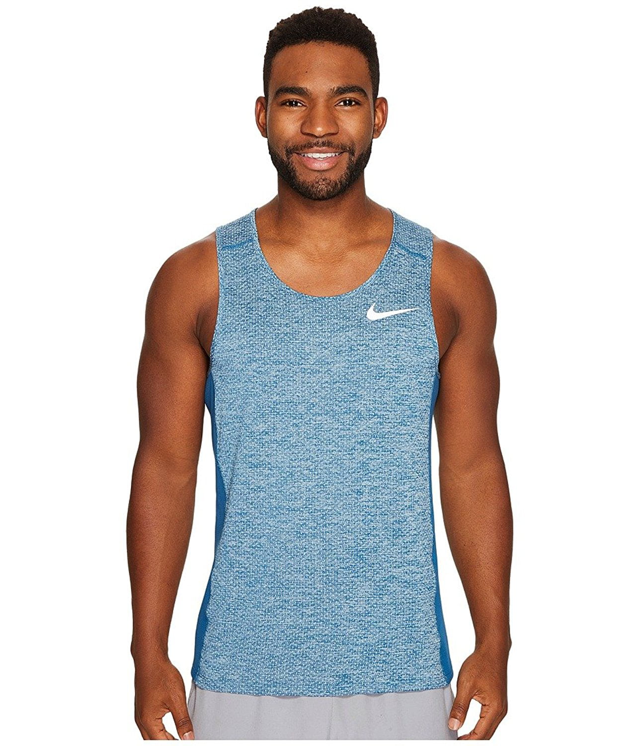 Nike - Nike Men's Dri-Fit Breathe Miler Running Tank Top-Blue - Walmart ...