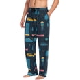 thumbnail image 4 of Men's Pajama Pants with Pockets Sleepwear Lounge Pants Stretch Casual Cartoon Car Dark, 4 of 6