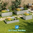 thumbnail image 4 of Quictent 6x3x2 ft Galvanized Raised Garden Bed Extra Height Outdoor Planter Box with Tomato Cage Silverr, 4 of 9