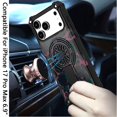 thumbnail image 2 of For iPhone 17 Pro Max CD Texture Design Magnetic Car Mount Friendly HQ Hybrid - D, 2 of 4
