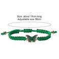 thumbnail image 1 of Pulsera de mariposa para mujer brazaletes trenzados hechos a mano ajustables joyería (verde) Sywqhk Libre de BPA, 1 of 3