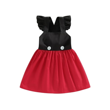 

Bagilaanoe Toddler Baby Girl Summer Dress Contrast Color Sleeveless A-line Princess Dresses 6M 12M 18M 24M 3T Kids Casual Swing Sundress
