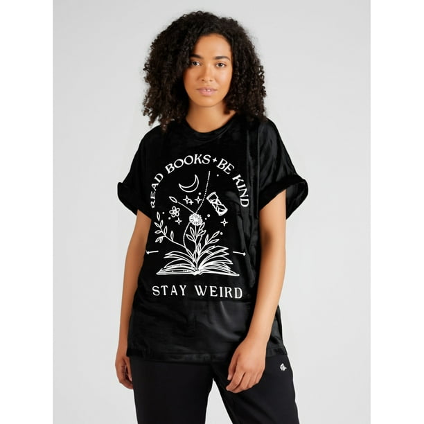 Camiseta moderna y actual para mujer con el estampado "LEE LIBROS, LIBROS, LUNA", top informal de manga corta, cómoda camiseta deportiva de cuello redondo, top deportivo para el tiempo libre.