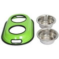thumbnail image 3 of 2-Pack Color Splash Stainless Steel Double Diner (Green) For Dog/Cat, 1/2 Pt, 8 Oz, 1 Cup, 3 of 5