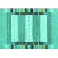 thumbnail image 1 of Ahgly Company Machine Washable Indoor Rectangle Abstract Turquoise Blue Contemporary Area Rugs, 2' x 3', 1 of 4