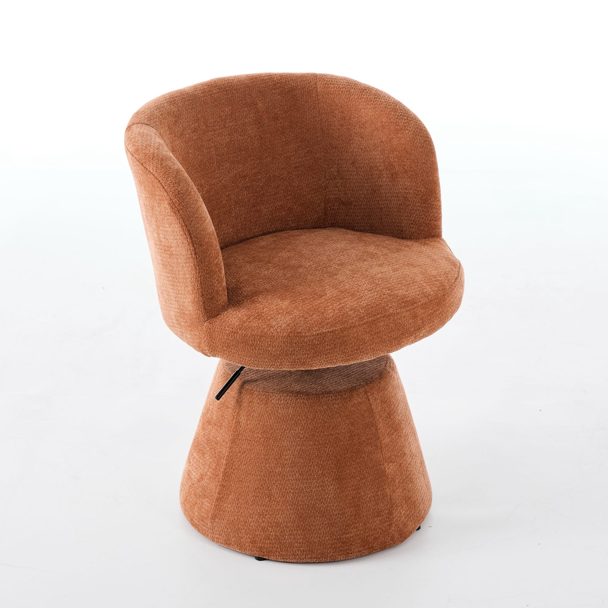 360-Degree Swivel Bar Stool with Adjustable Height and Chenille Fabric, Ergonomic Vanity Chair for Kitchen Island and Living Room, Terracotta