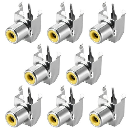 PCB Panel Mount Single RCA Socket Female Audio Video AV Connector Silver Tone 8Pcs price history on PriceWatchPro