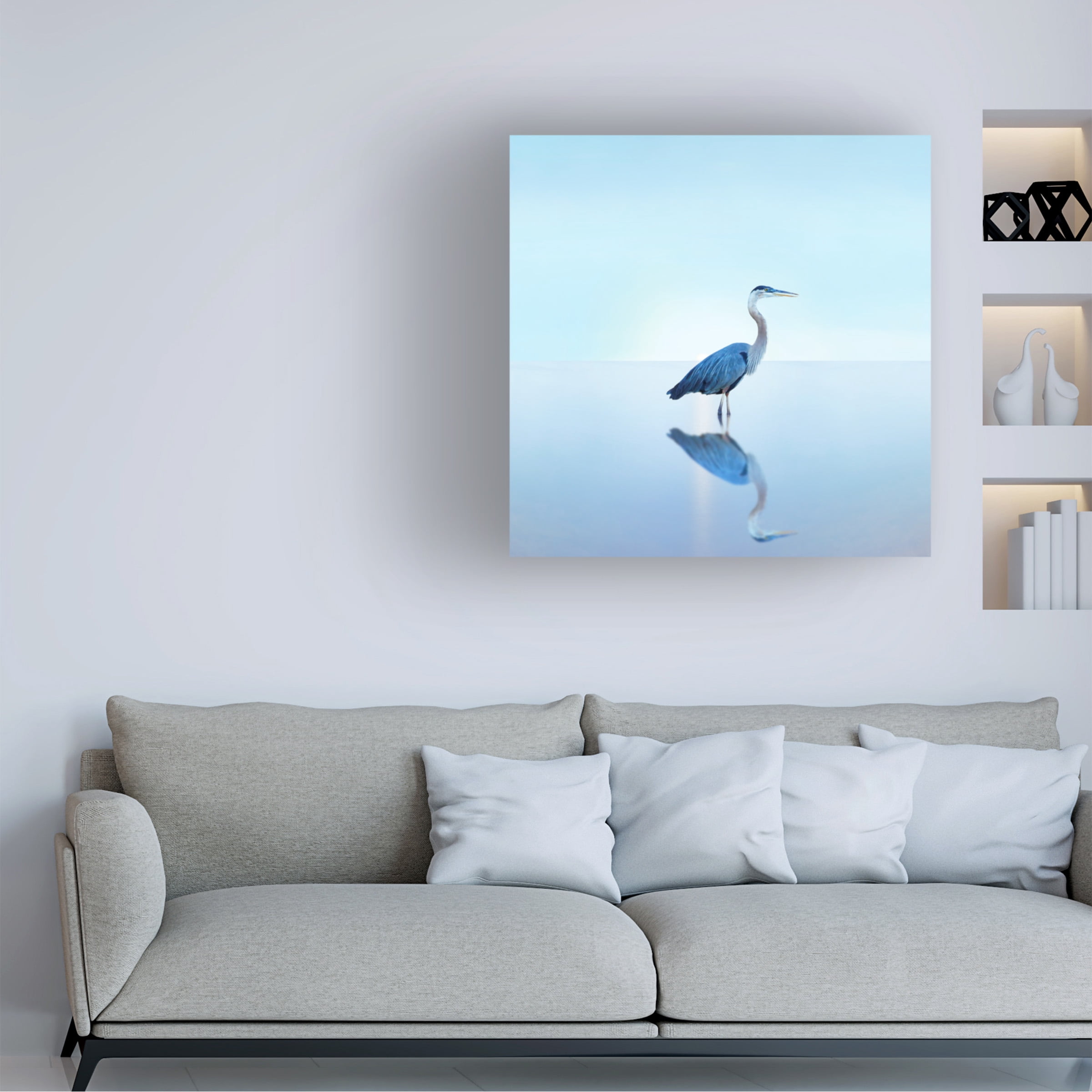 James McLoughlin 'Beachscape Heron II' Canvas Art