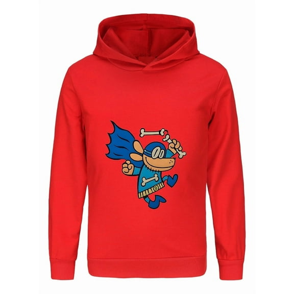 Dog Man Mask Costume & Bones Kids Hoodie – Hero Style Comic Sweatshirt for Boys & Girls