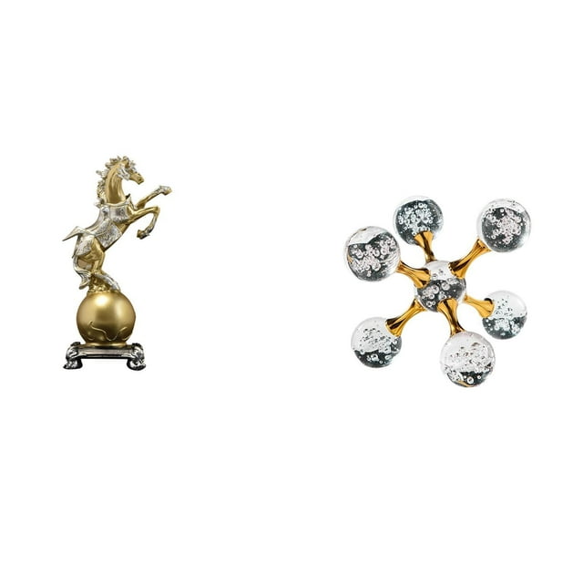 Figura Decorativa De Resina Moderna Con Forma De Caballo, Esfera De Burbujas, Adorno Artesanal Coleccionable Para Centro De Mesa, Escritorio, Estante, Sala De Estar, Oficina Y Hogar.