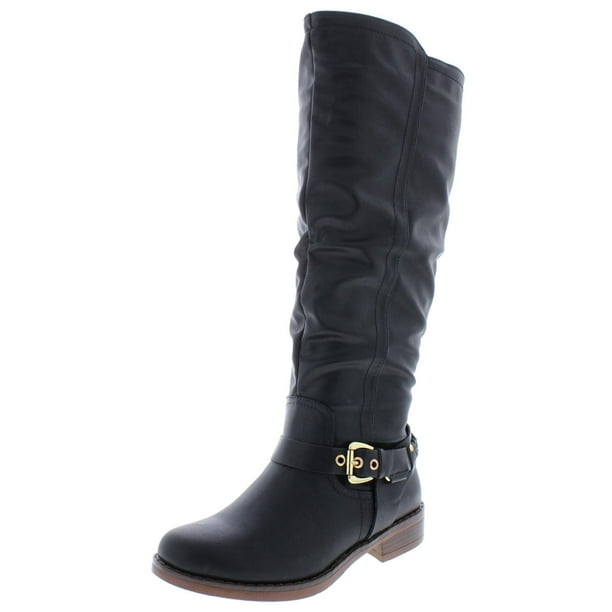 XOXO XOXO Womens Mauricia Wide Calf Faux Leather OverTheKnee Boots