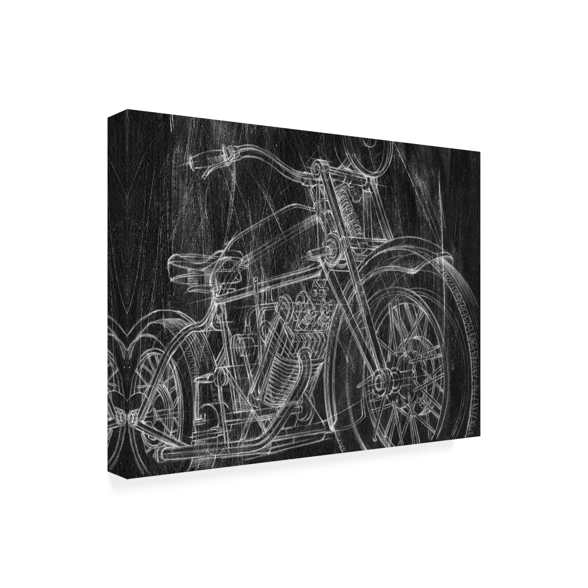 Trademark Fine Art 'Motorcycle Mechanical Sketch I' Canvas Art by Ethan Harper