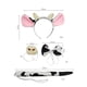 thumbnail image 4 of Accesorios de disfraz animal Hugo 4x oreja Diadema Pajarita cola aro para el pelo elástica para fiesta carnaval Halloween Rosado traje de cosplay, 4 of 10