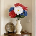 thumbnail image 2 of XGFHYJEH 13.3in 4th of July Artificial Flowers Decor Indoor, Red White and Blue Artificial Babys Breath Flowers, Patriotic Decor for Floral Arrangement Table Centerpieces, 2 of 5