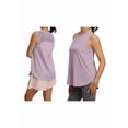 thumbnail image 3 of Womens Workout Tank Tops Back Pleat Loose Fit Sleeveless Yoga Athletic Shirt Soft Cooling Gym Tops Gray Cherry Pink S, 3 of 6
