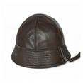 thumbnail image 1 of Women Real Leather Cap Hat Girl Sun Caps Bucket Hats, 1 of 2