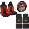 New Wonder Woman Car Truck Front Seat Covers Floor Mats Steering Wheel