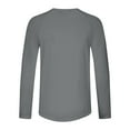 thumbnail image 4 of Aofany Men Solid Color Plus Size T Shirt Long Sleeve Round Neck Pullover T-shirt Casual Basic Tee, 4 of 7