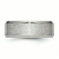 thumbnail image 3 of Stainless Steel Ridged Edge 8mm Brushed and Polished Band Ring 11 Size, 3 of 5