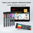 thumbnail image 5 of Qiweii Magnetic Whiteboard Markers - 12 Count Colorful Fine Tip Dry Erase Markers with Eraser for Teen, Low Odor Thin Markers for Calendar Boards, 5 of 9