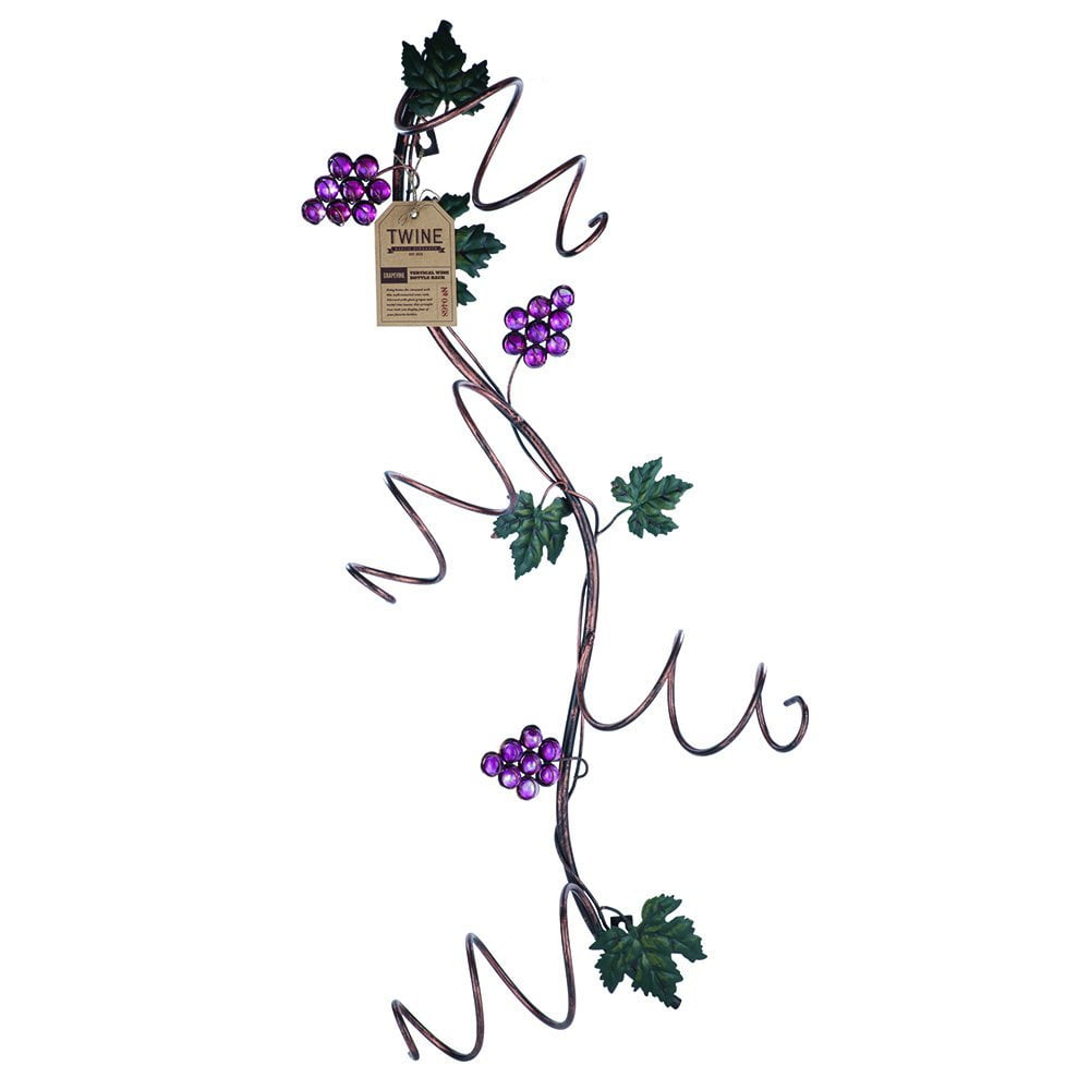 wine rack shelf, Grapevine Vertical 4 Bottle storage standing rustic wine rack