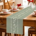 thumbnail image 5 of Green Flower Branch Table Runner 72 Inches, Spring Summer Farmhouse Botanical Bed Runner Dresser Scarves Tabletop for Indoor Outdoor Parties/Ceremony/Banquet, 14" x 72", 5 of 9