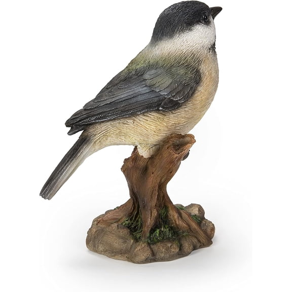 Various Bird on Stump Statues (Chickadee), Multi Colors