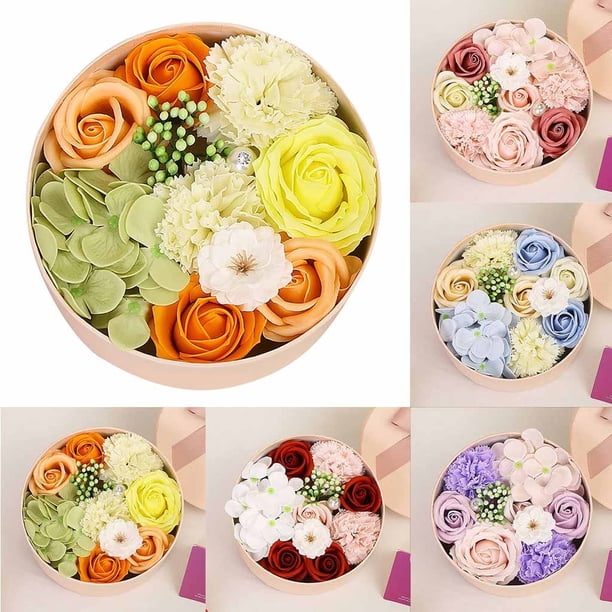 Fiudx Caja de Rosas de Jabón, Ramo de Regalo Diy, Rosas Fragantes Que No Se Marchitan, Ideal para Bodas, San Valentín, Día de La Madre, Cumpleaños, Regalo Decorativo de Jabón, Tamaño 16,5 X 16,5 X 8,