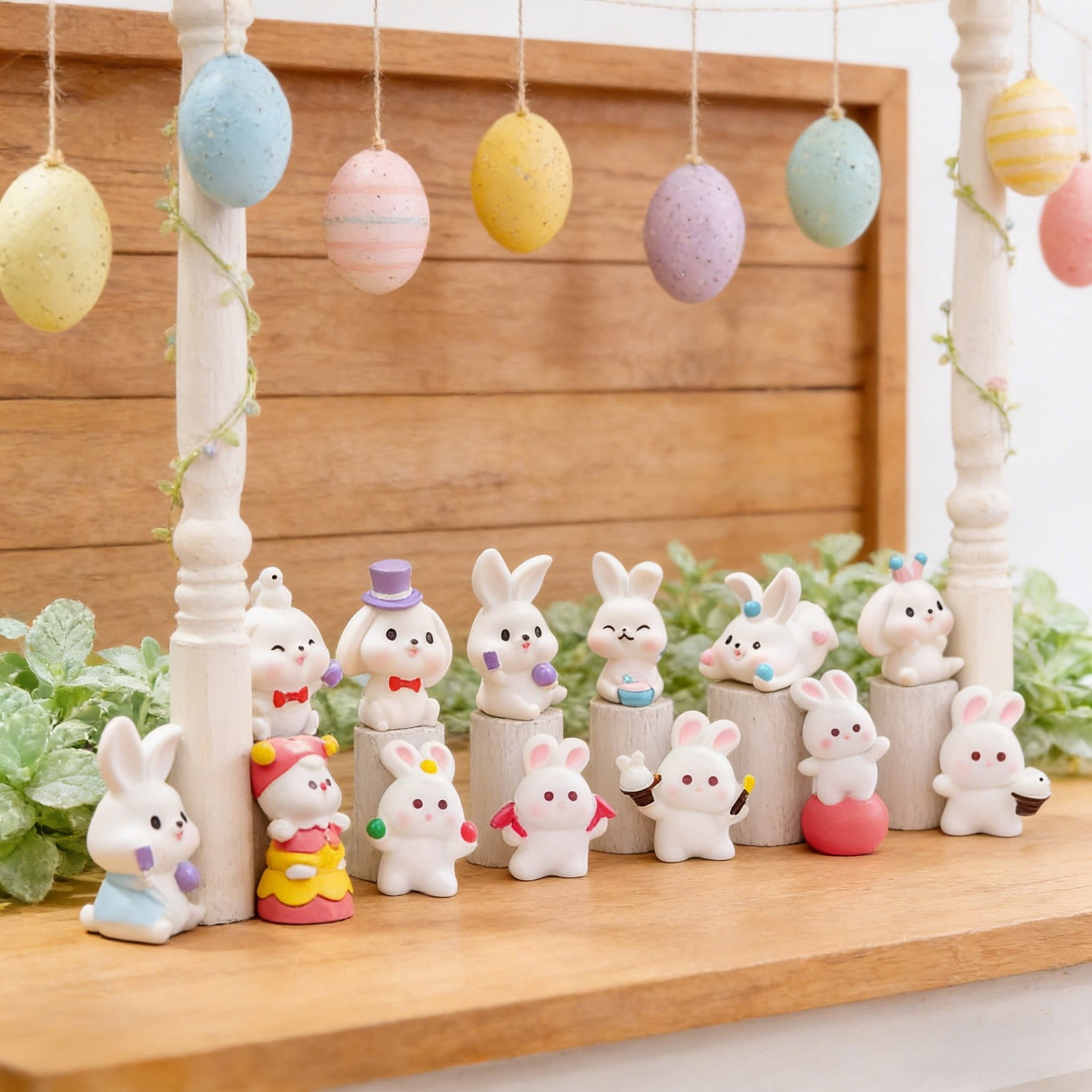 12/24-Piece Easter Egg Bunny Ornament Set, Each Egg Contains A Hidden Mini Bunny Ornament For Kids' Egg & Easter Fun, Ideal For Family Gatherings, School Events, Parties,