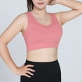 thumbnail image 5 of Miluxas Women's Large Size High-strength Shockproof Sports Underwear Breathable Yoga Vest Fitness Running One-piece Fixed Cup Bra On Clearance Pink 10(XL), 5 of 9