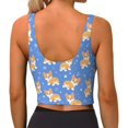 thumbnail image 4 of Uemuo Kawaii Corgi Pattern Women's Sports Bra - High Impact Support, Breathable, and Comfortable Athletic Bra for Running, Yoga, and Workouts, 4 of 9