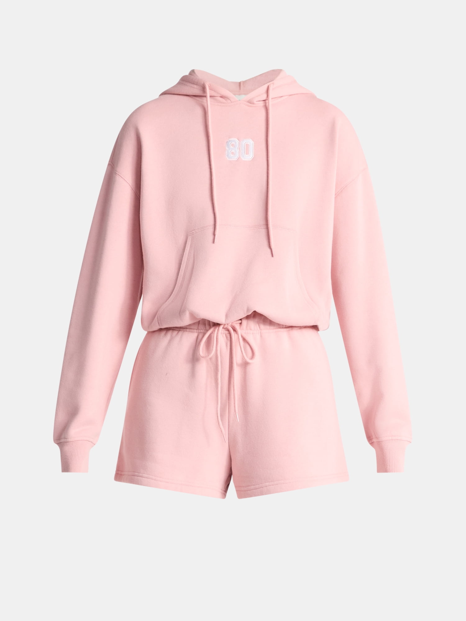 No Boundaries Bubble-Hem Hoodie and Drawstring Shorts Set, 2-Piece, Women’s