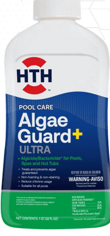 HTH Pool Care Algae Guard +Ultra for Swimming Pools, 1Qt