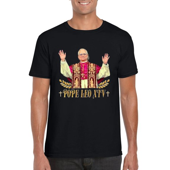 Pope Leo XIV Creative Papal Church Statement Faith-Based Graphic T-Shirt, for men & women, up to size 5XL